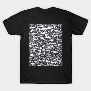 Names of Jesus Word Cloud Spanish T-Shirt